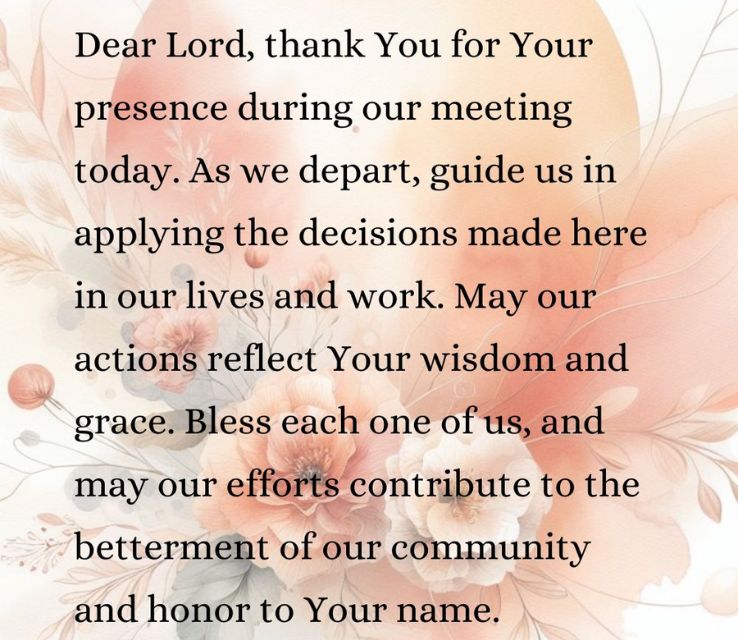 Closing Prayer for an Online Meeting
